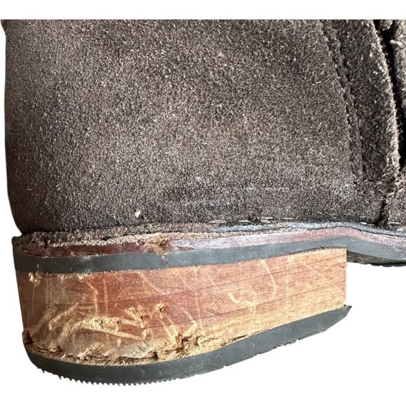 Bussola Sevilla Zip Up Suede Leather Boots SZ 38 Chocolate Distressed Boho READ - Picture 8 of 11